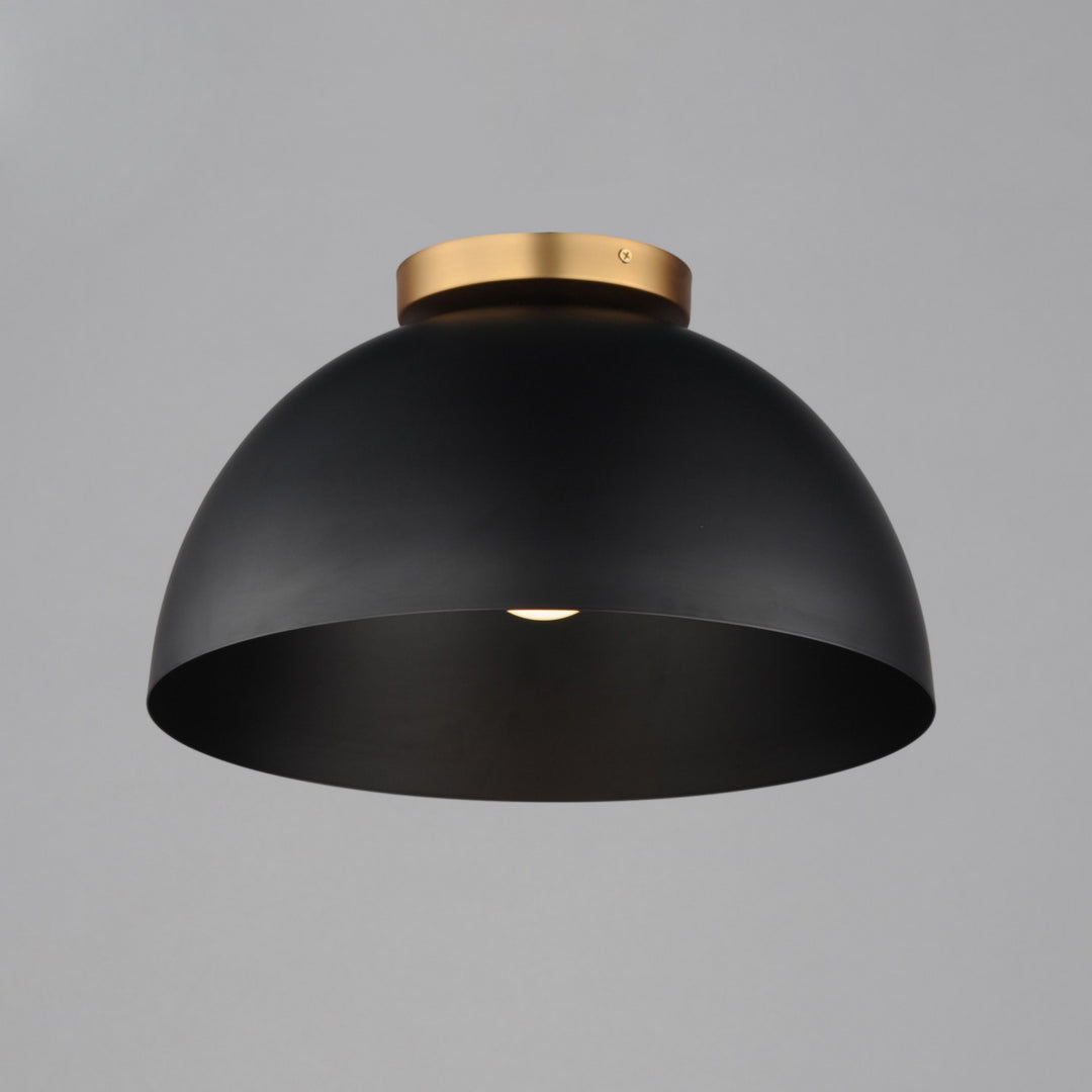 Maxim - 10029BKNAB - One Light Flush Mount - Thelonious - Black / Natural Aged Brass