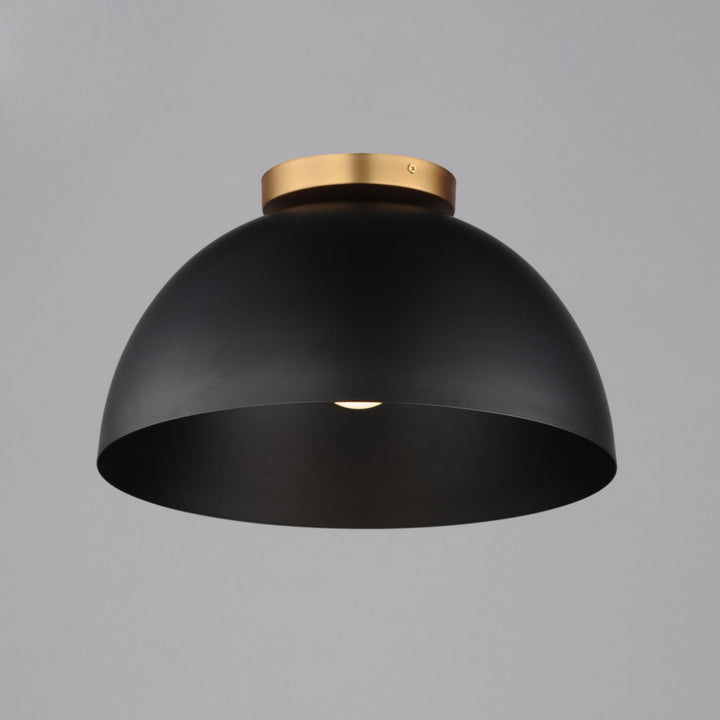 Maxim - 10029BKNAB - One Light Flush Mount - Thelonious - Black / Natural Aged Brass