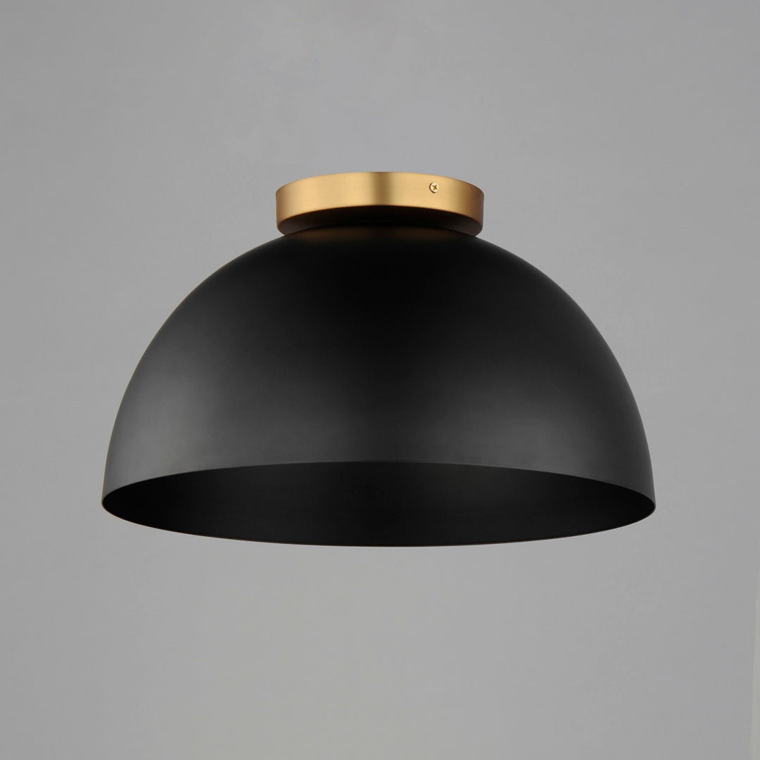 Maxim - 10029BKNAB - One Light Flush Mount - Thelonious - Black / Natural Aged Brass