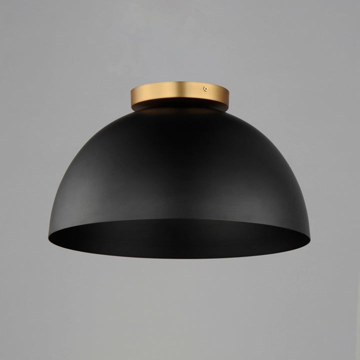 Maxim - 10029BKNAB - One Light Flush Mount - Thelonious - Black / Natural Aged Brass