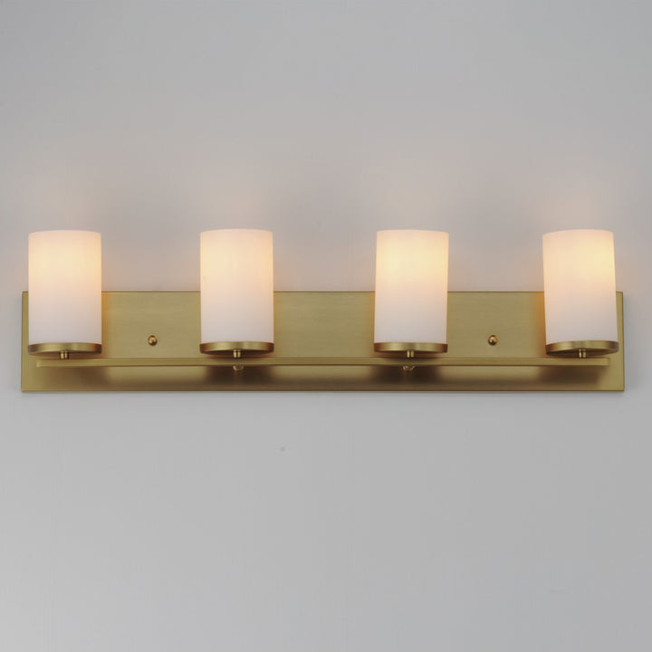 Maxim - 10284SWSBR - Four Light Bath Vanity - Lateral - Satin Brass
