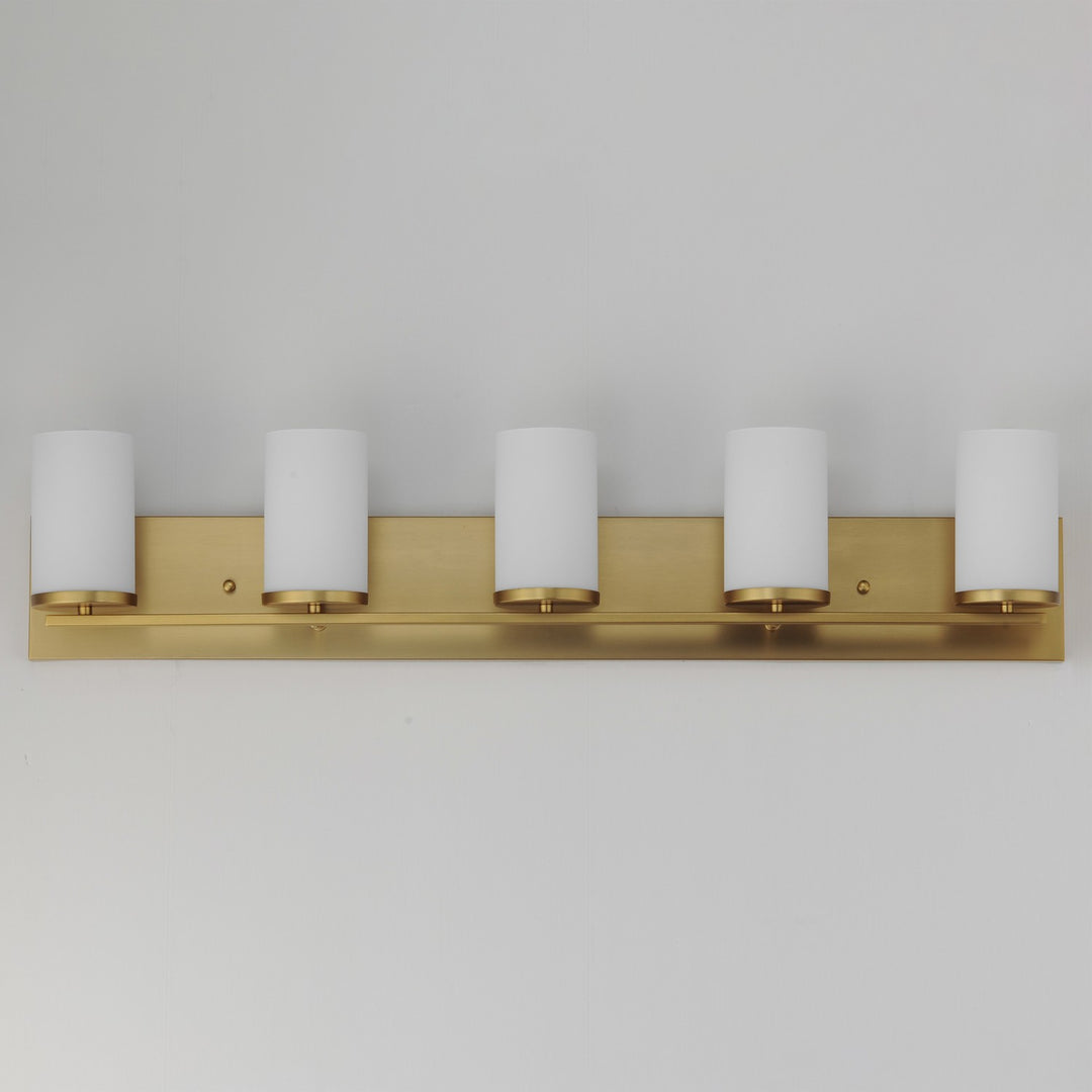 Maxim - 10285SWSBR - Five Light Bath Vanity - Lateral - Satin Brass