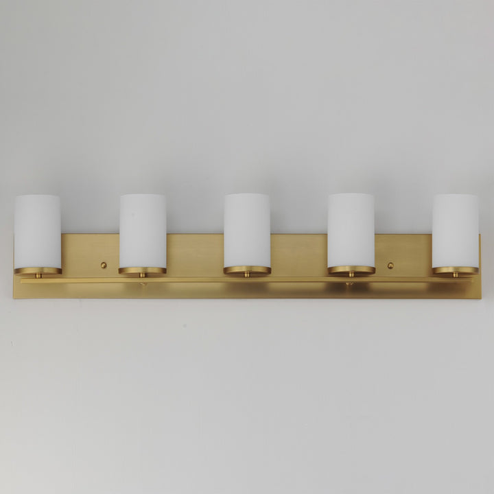 Maxim - 10285SWSBR - Five Light Bath Vanity - Lateral - Satin Brass
