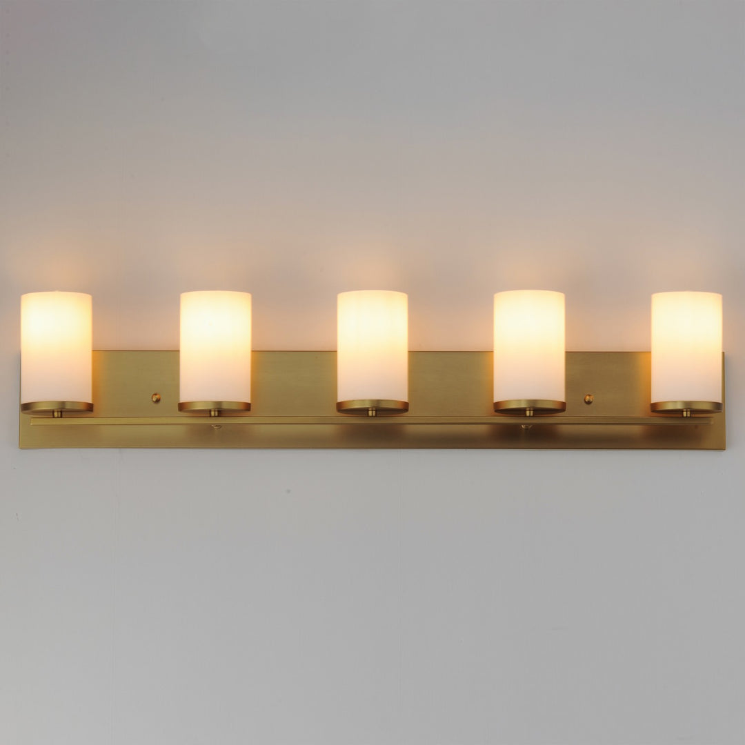 Maxim - 10285SWSBR - Five Light Bath Vanity - Lateral - Satin Brass