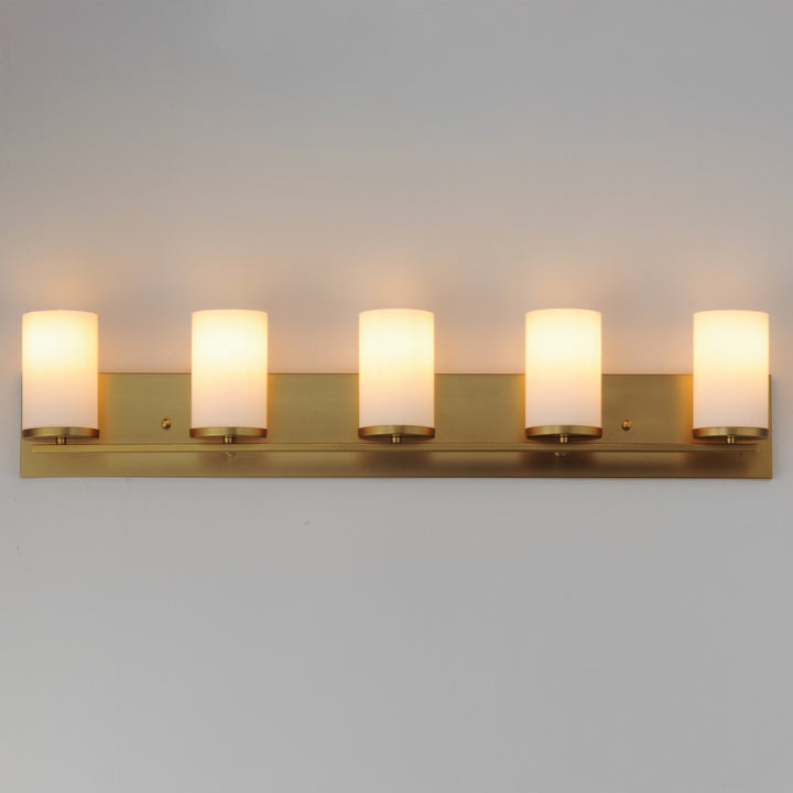 Maxim - 10285SWSBR - Five Light Bath Vanity - Lateral - Satin Brass