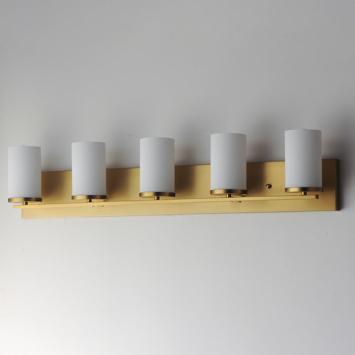 Maxim - 10285SWSBR - Five Light Bath Vanity - Lateral - Satin Brass