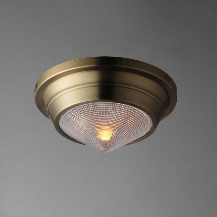 Maxim - 10390PRNAB - One Light Flush Mount - Hargreaves - Natural Aged Brass