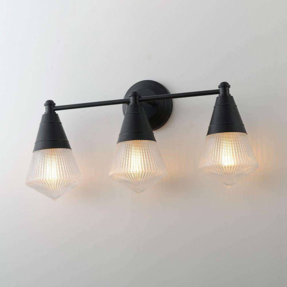 Maxim - 10393PRBK - Three Light Bath Vanity - Hargreaves - Black