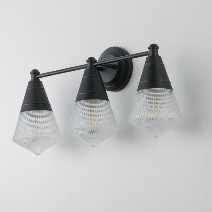 Maxim - 10393PRBK - Three Light Bath Vanity - Hargreaves - Black