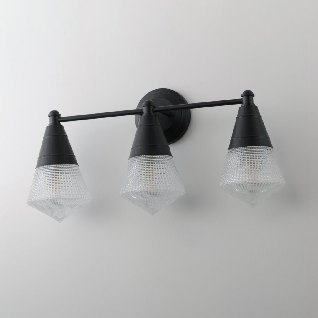 Maxim - 10393PRBK - Three Light Bath Vanity - Hargreaves - Black
