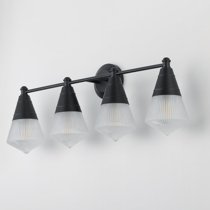 Maxim - 10394PRBK - Four Light Bath Vanity - Hargreaves - Black