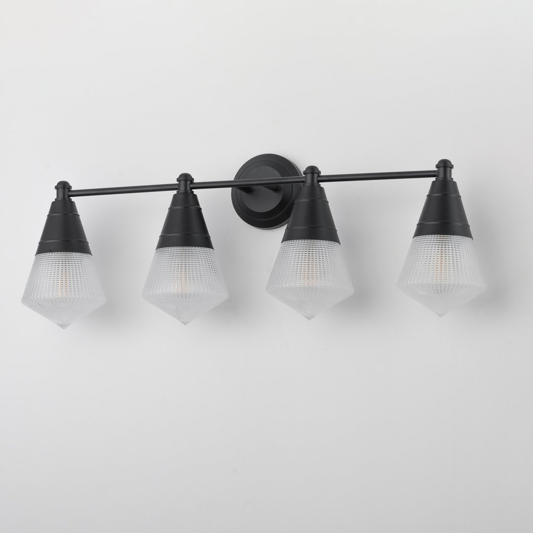 Maxim - 10394PRBK - Four Light Bath Vanity - Hargreaves - Black