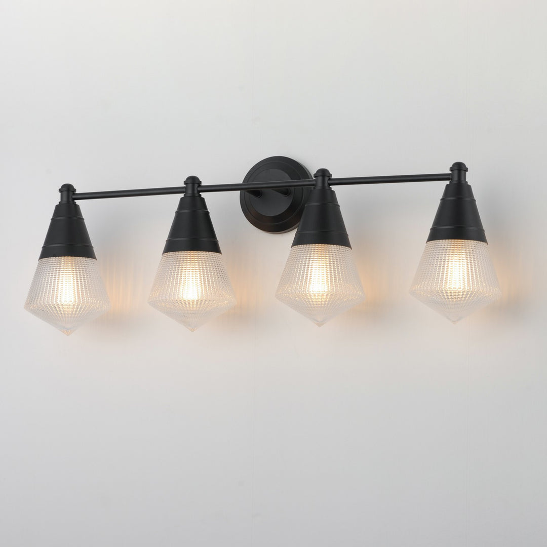Maxim - 10394PRBK - Four Light Bath Vanity - Hargreaves - Black