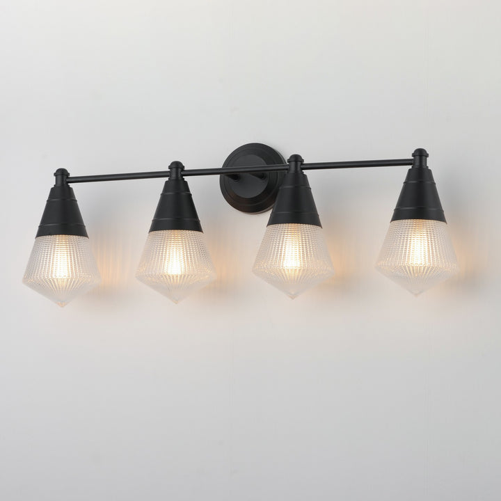 Maxim - 10394PRBK - Four Light Bath Vanity - Hargreaves - Black