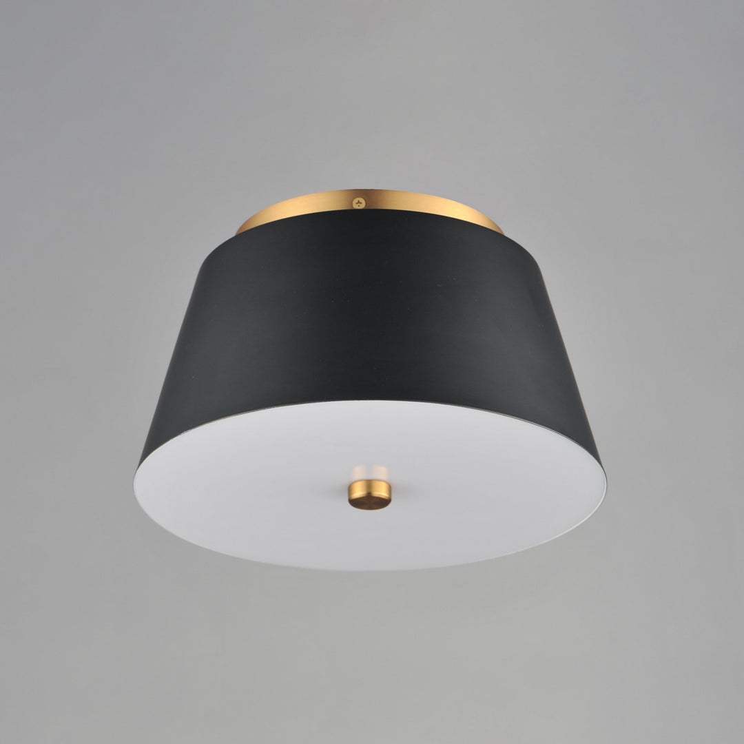 Maxim - 10710WTBKNAB - LED Flush Mount - Miles - Black / Natural Aged Brass