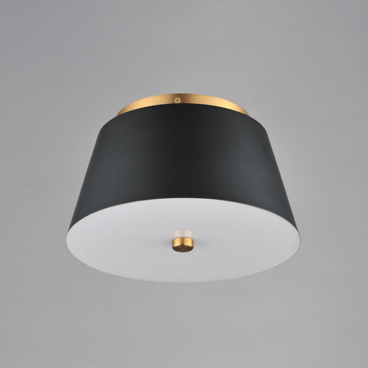 Maxim - 10710WTBKNAB - LED Flush Mount - Miles - Black / Natural Aged Brass