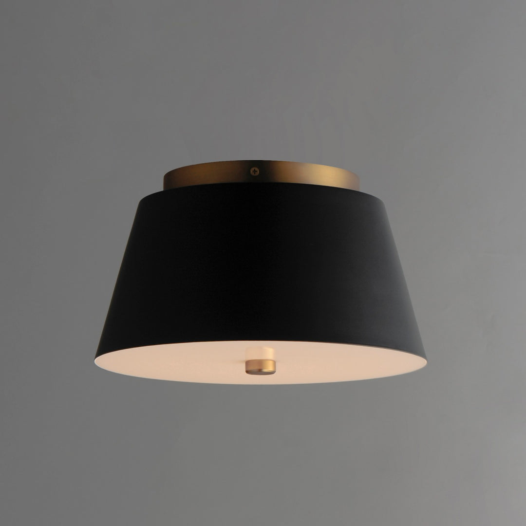 Maxim - 10710WTBKNAB - LED Flush Mount - Miles - Black / Natural Aged Brass