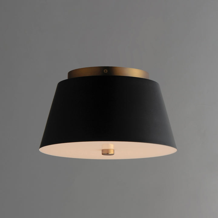 Maxim - 10710WTBKNAB - LED Flush Mount - Miles - Black / Natural Aged Brass