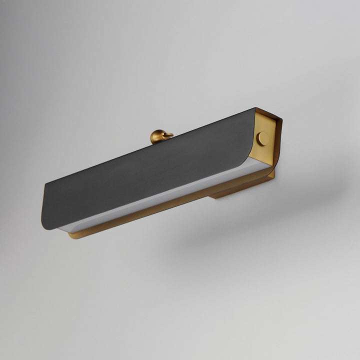 Maxim - 10711WTBKNAB - LED Wall Sconce - Miles - Black / Natural Aged Brass