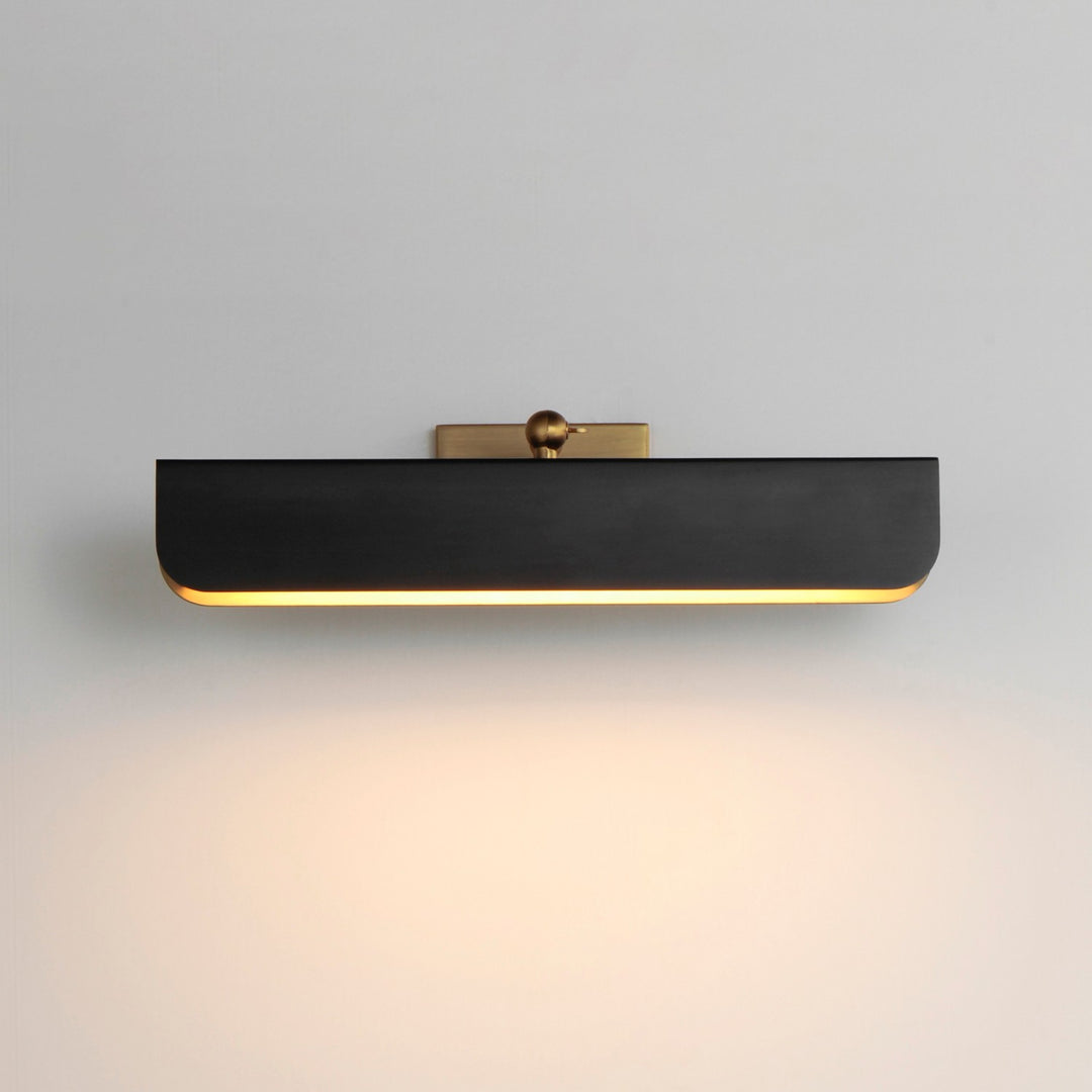 Maxim - 10711WTBKNAB - LED Wall Sconce - Miles - Black / Natural Aged Brass