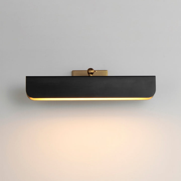 Maxim - 10711WTBKNAB - LED Wall Sconce - Miles - Black / Natural Aged Brass