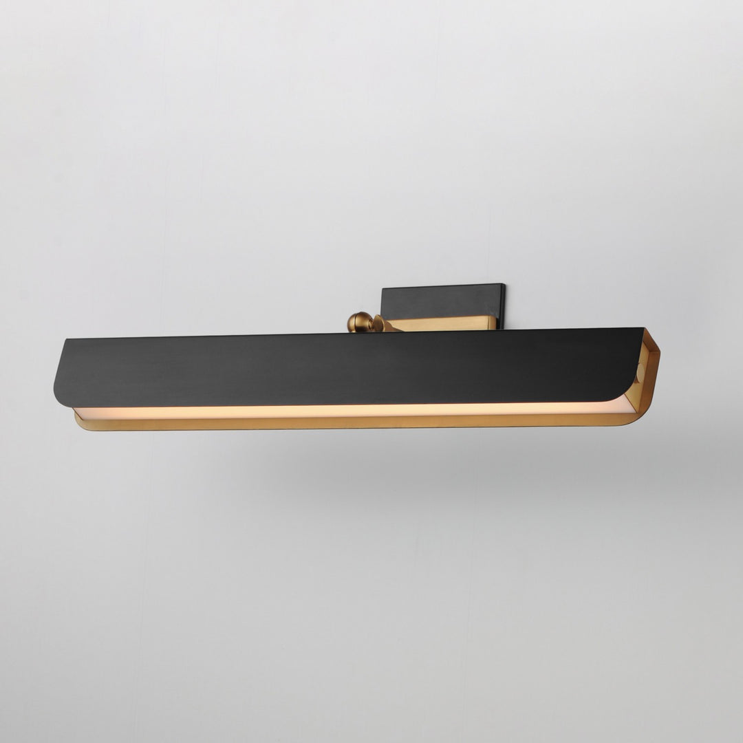 Maxim - 10712WTBKNAB - LED Wall Sconce - Miles - Black / Natural Aged Brass