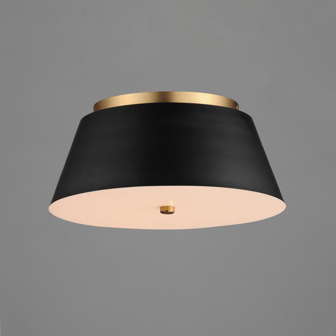 Maxim - 10719WTBKNAB - LED Flush Mount - Miles - Black / Natural Aged Brass