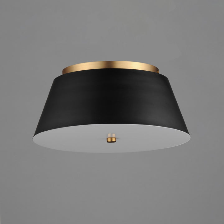 Maxim - 10719WTBKNAB - LED Flush Mount - Miles - Black / Natural Aged Brass