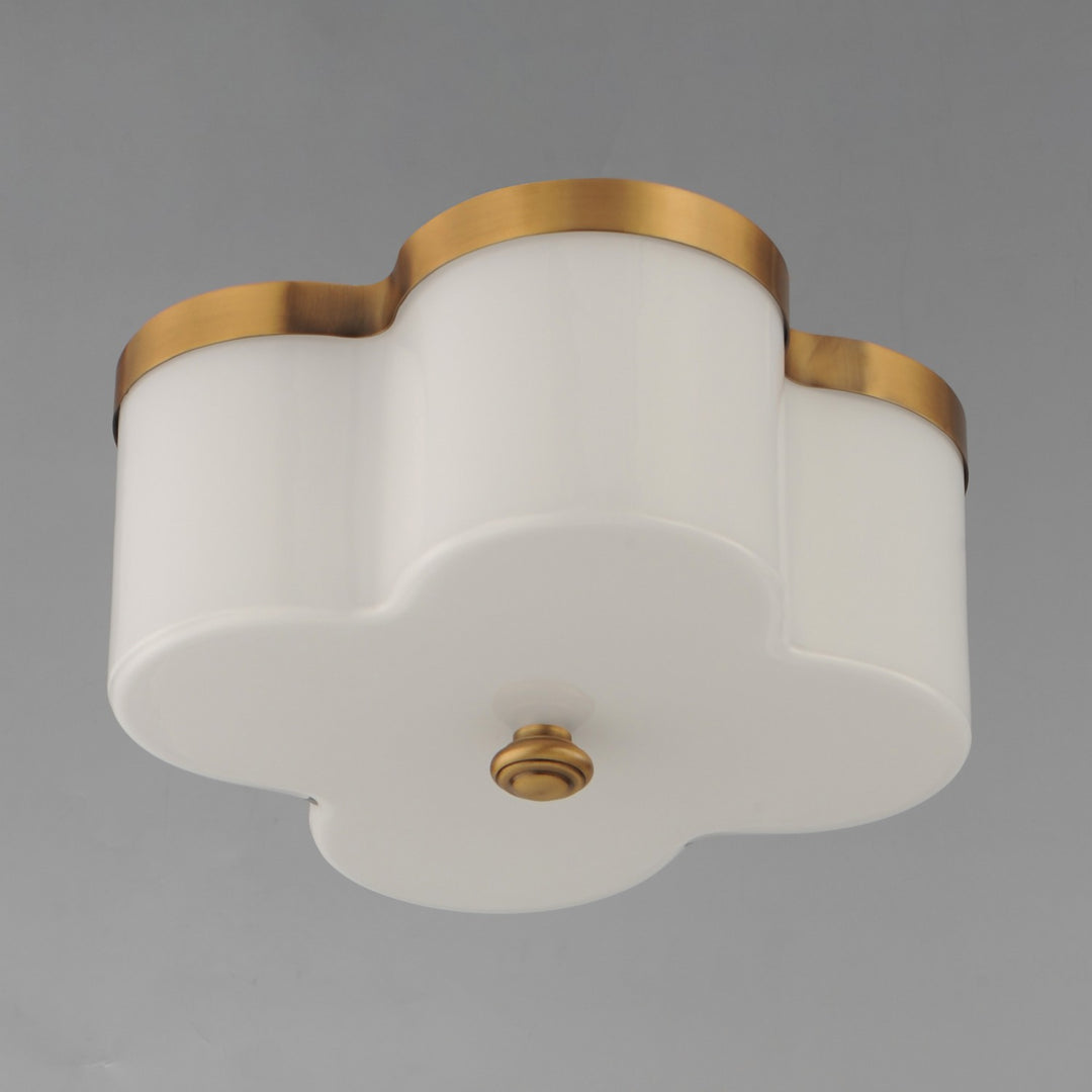 Maxim - 12240WTNAB - Two Light Flush Mount - Clover - Natural Aged Brass