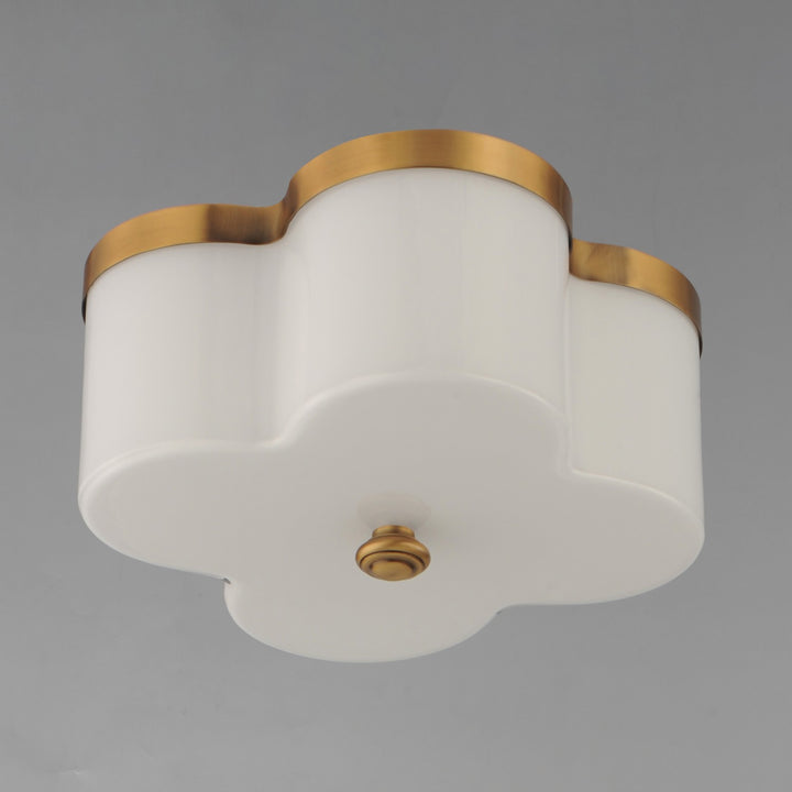 Maxim - 12240WTNAB - Two Light Flush Mount - Clover - Natural Aged Brass