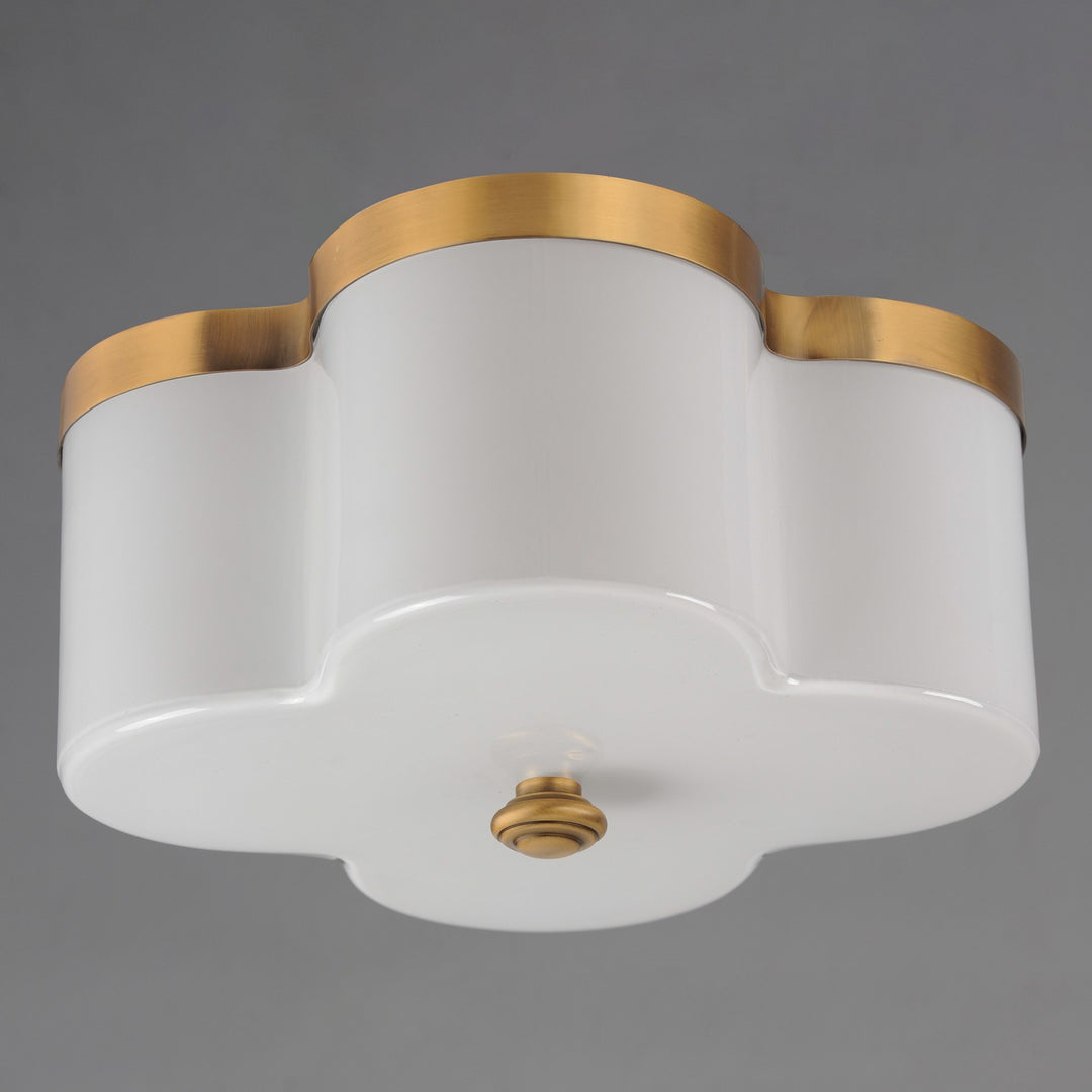 Maxim - 12240WTNAB - Two Light Flush Mount - Clover - Natural Aged Brass