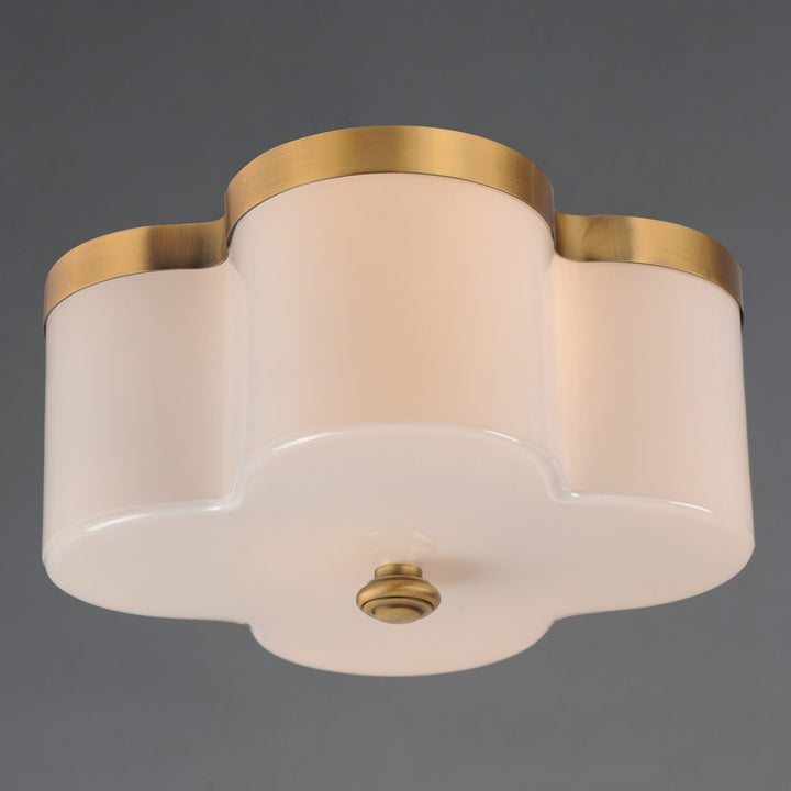 Maxim - 12240WTNAB - Two Light Flush Mount - Clover - Natural Aged Brass