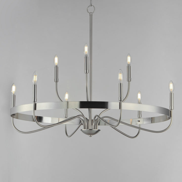 Maxim - 14499SN - Nine Light Chandelier - Frankie - Satin Nickel