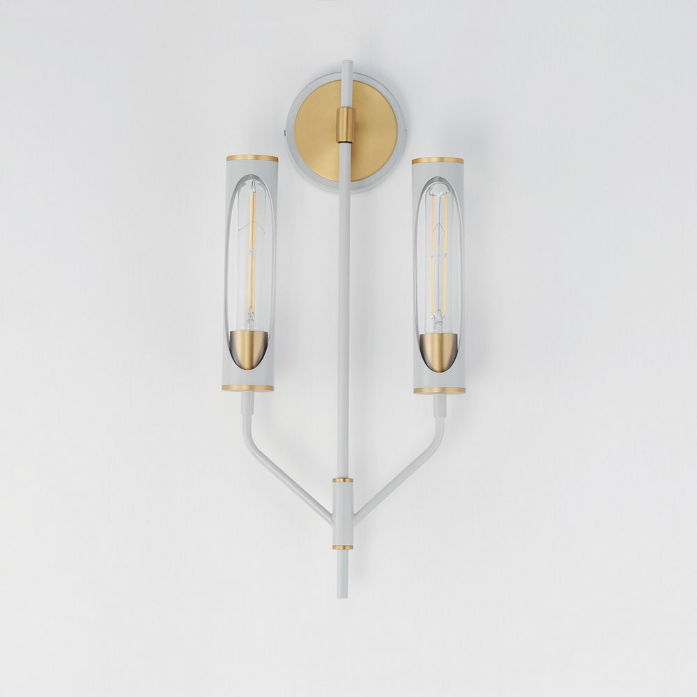 Maxim - 16170CLLFGNAB - LED Wall Sconce - Regent - Light French Gray / Natural Aged Brass
