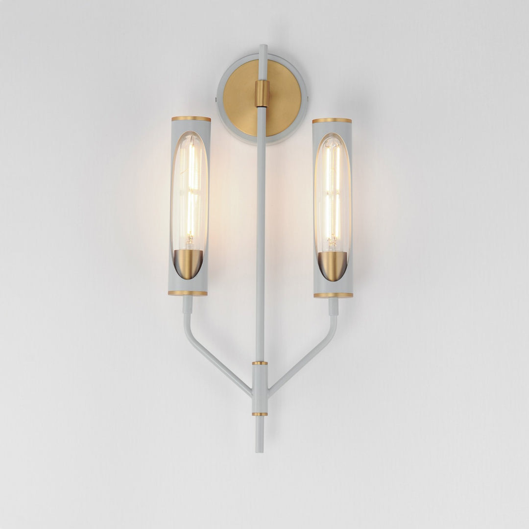 Maxim - 16170CLLFGNAB - LED Wall Sconce - Regent - Light French Gray / Natural Aged Brass