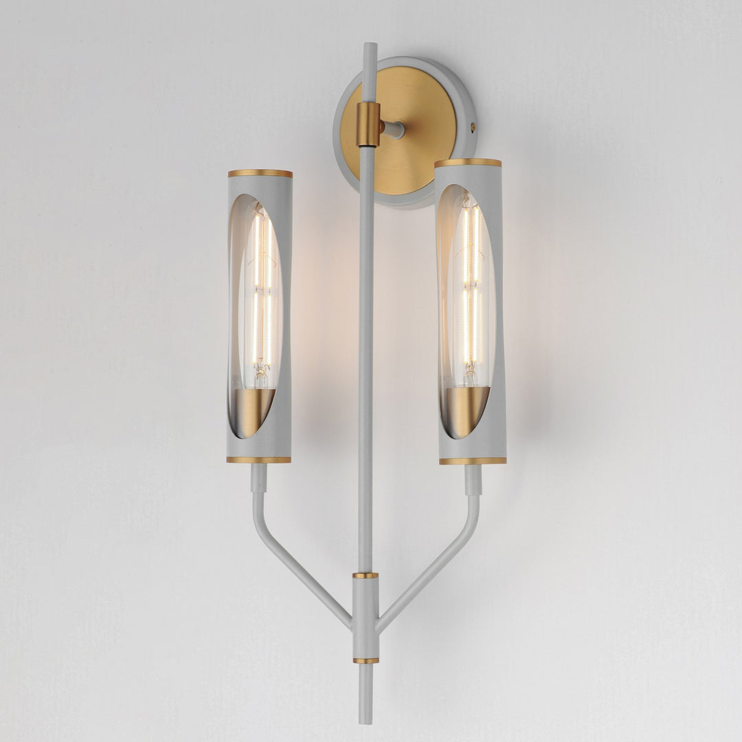 Maxim - 16170CLLFGNAB - LED Wall Sconce - Regent - Light French Gray / Natural Aged Brass