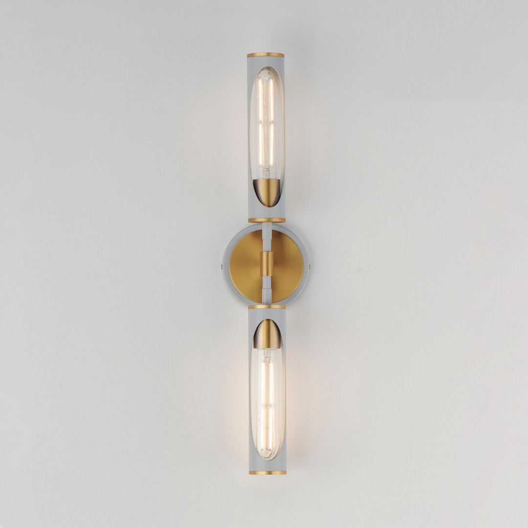 Maxim - 16172CLLFGNAB - LED Bath Vanity - Regent - Light French Gray / Natural Aged Brass