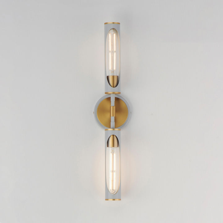 Maxim - 16172CLLFGNAB - LED Bath Vanity - Regent - Light French Gray / Natural Aged Brass