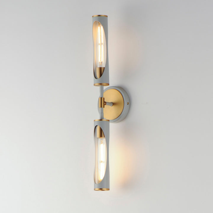 Maxim - 16172CLLFGNAB - LED Bath Vanity - Regent - Light French Gray / Natural Aged Brass