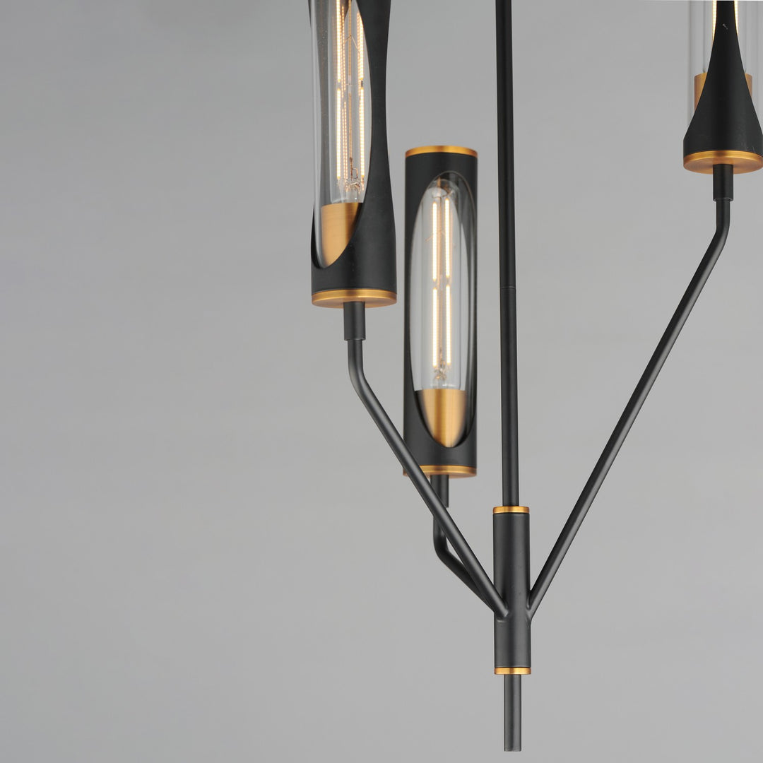 Maxim - 16173CLBKAB - LED Pendant - Regent - Black / Antique Brass