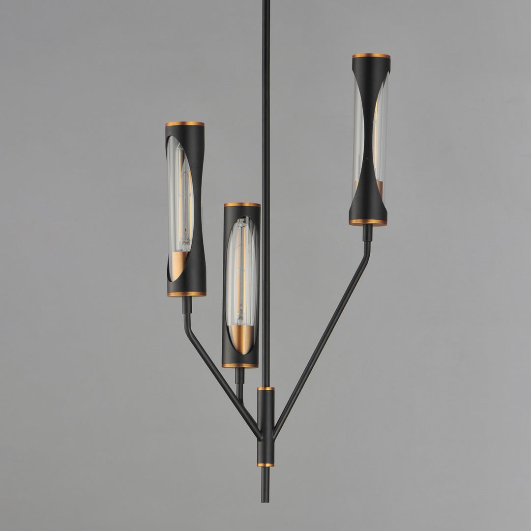 Maxim - 16173CLBKAB - LED Pendant - Regent - Black / Antique Brass
