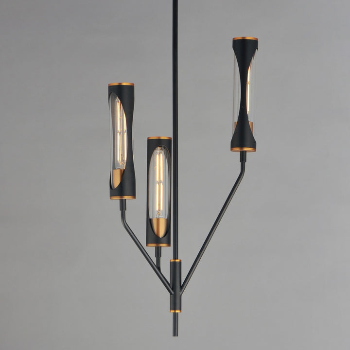 Maxim - 16173CLBKAB - LED Pendant - Regent - Black / Antique Brass