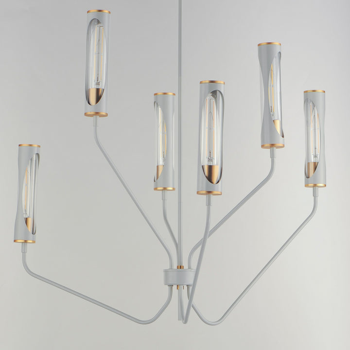 Maxim - 16176CLLFGNAB - LED Pendant - Regent - Light French Gray / Natural Aged Brass