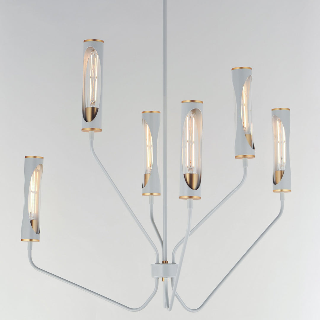 Maxim - 16176CLLFGNAB - LED Pendant - Regent - Light French Gray / Natural Aged Brass