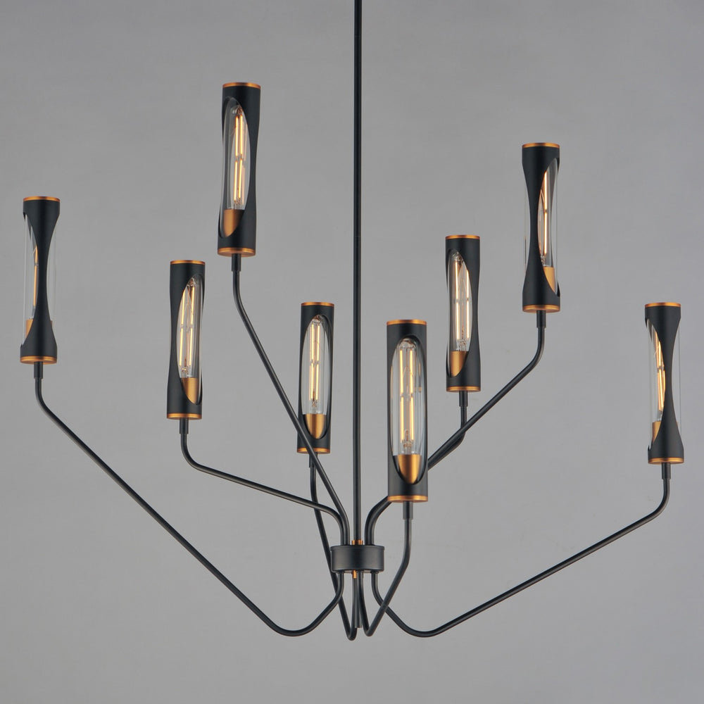 Maxim - 16178CLBKAB - LED Chandelier - Regent - Black / Antique Brass