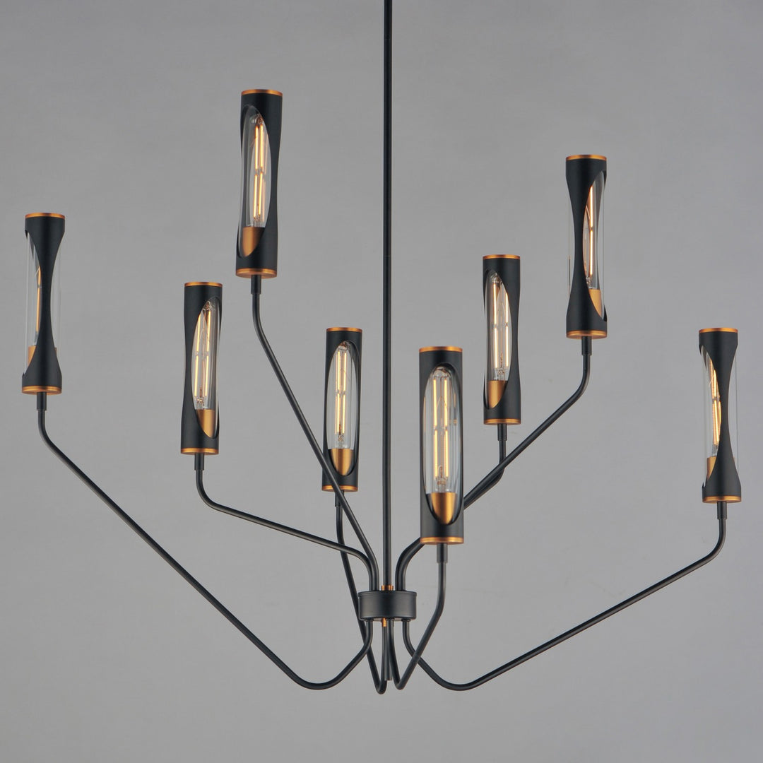 Maxim - 16178CLBKAB - LED Chandelier - Regent - Black / Antique Brass