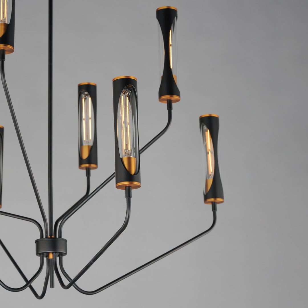 Maxim - 16178CLBKAB - LED Chandelier - Regent - Black / Antique Brass