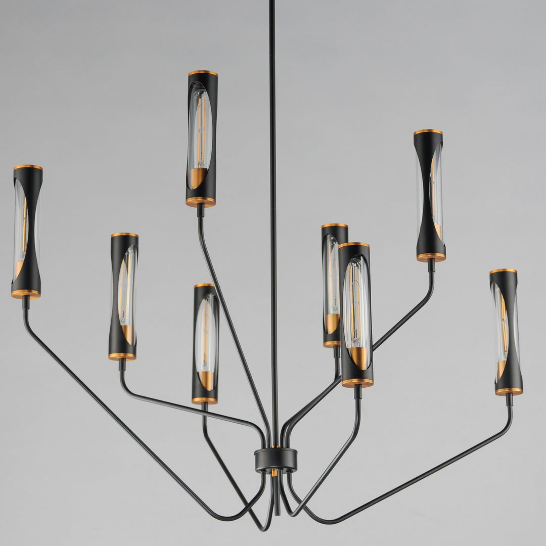 Maxim - 16178CLBKAB - LED Chandelier - Regent - Black / Antique Brass