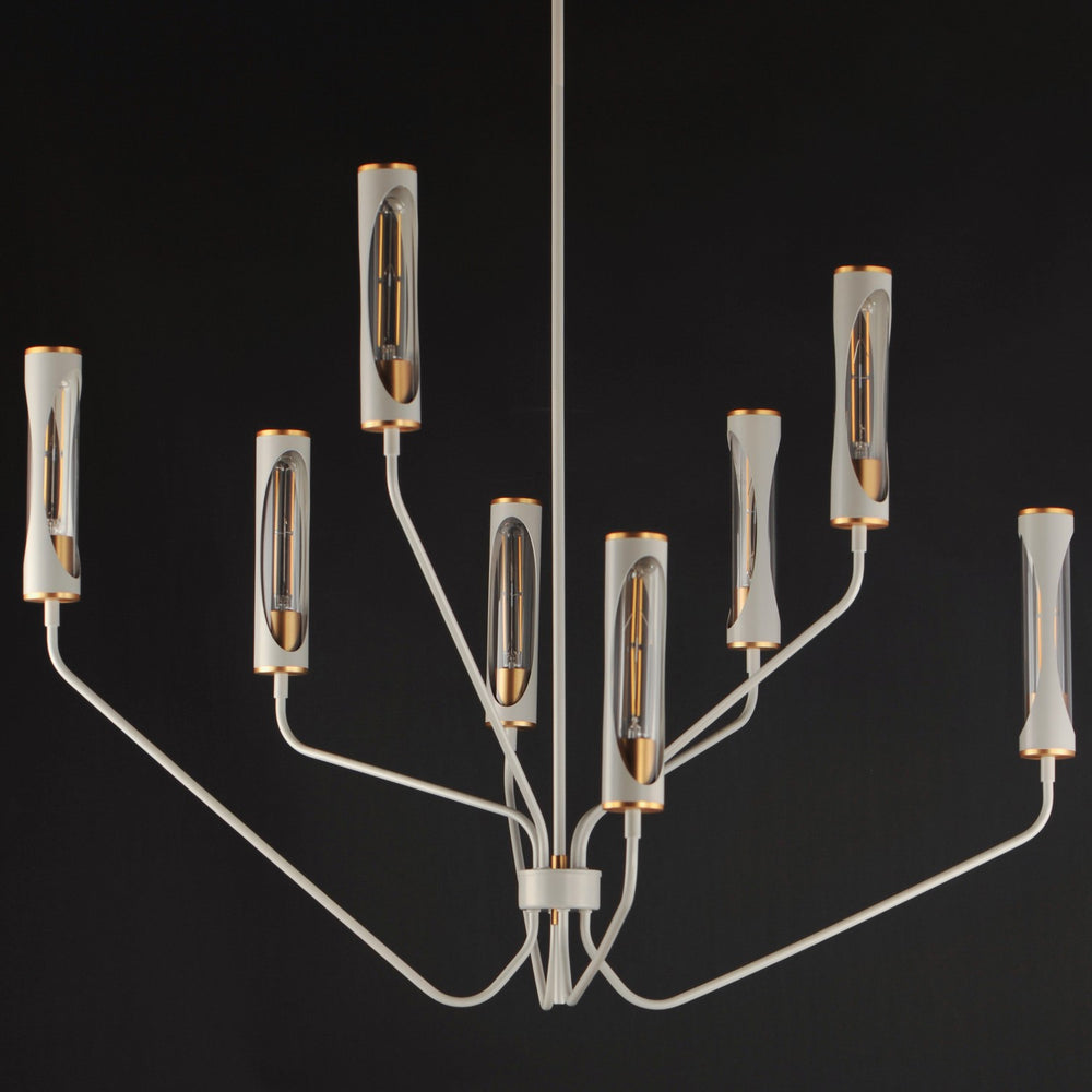 Maxim - 16178CLLFGNAB - LED Chandelier - Regent - Light French Gray / Natural Aged Brass
