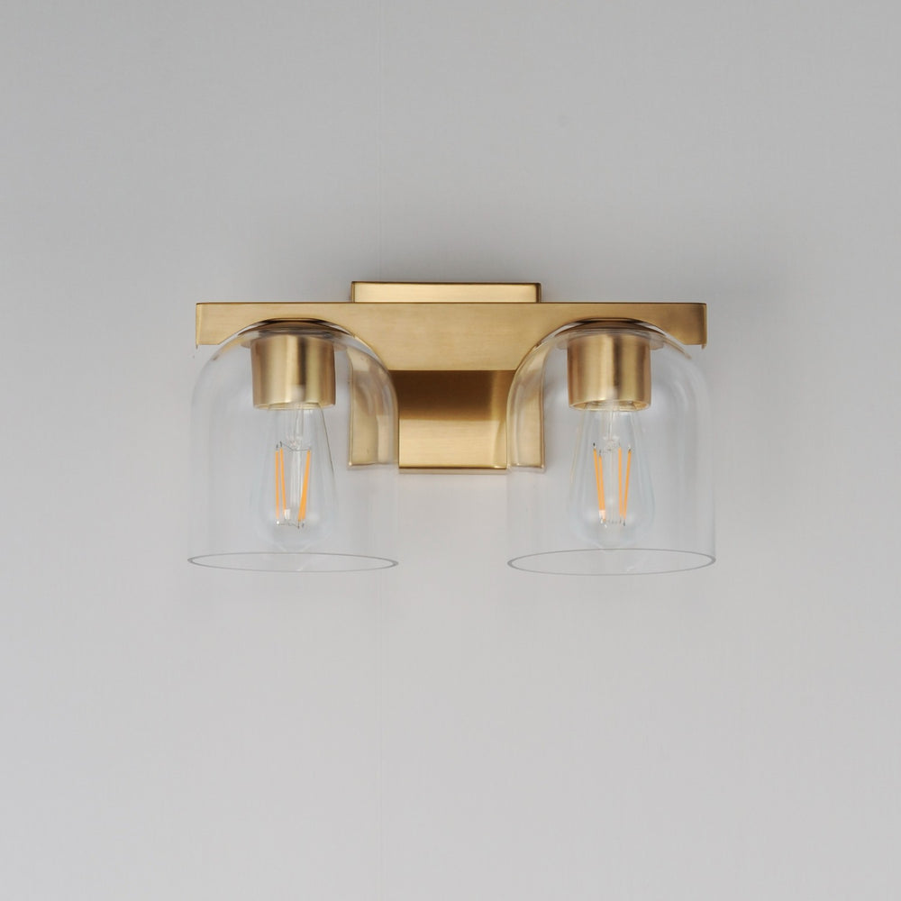 Maxim - 21232CLNAB - Two Light Wall Sconce - Scoop - Natural Aged Brass